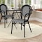 Flash Furniture Lourdes Thonet French Bistro Stacking Chair w/Arms, Black and White PE Rattan and Black Alum Frame SDA-AD642002A-BKWH-BK-GG - alternate 1